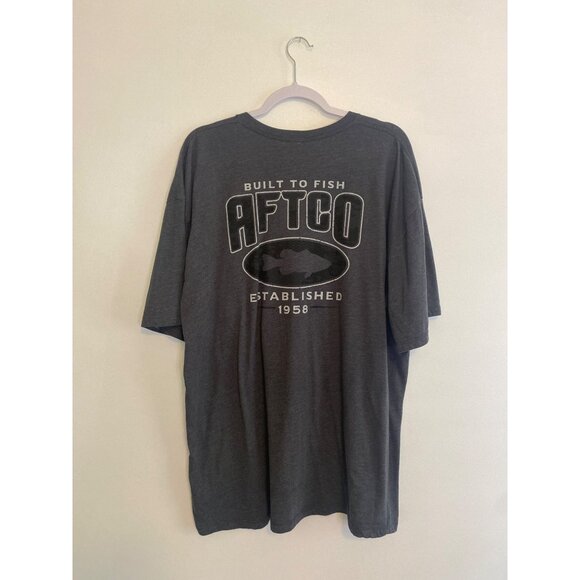 Aftco Men’s Built To Fish Graphic T-Shirt Charcoal Gray XX-Large Cotton Blend - Picture 2 of 4
